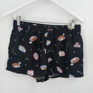 JoySpun Womens Black Sleeping Dogs Pajama Shorts Size Medium